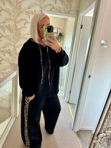 The luxe wide leg tracksuit with animal print detailing