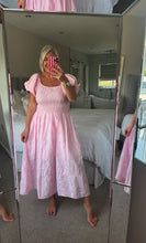 Load image into Gallery viewer, The Ibiza broaderie anglais cotton shirred dress

