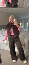 Load image into Gallery viewer, The Olivia reversible faux fur zip up gillet with pockets
