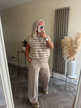 Load image into Gallery viewer, The v neck collared striped tank
