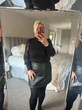 Load image into Gallery viewer, SALE The sparkle sleeve ribbed polar neck top (No return on sale items)
