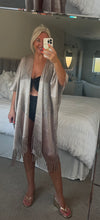 Load image into Gallery viewer, The Bora Bora tassel shimmer cape beach cover up
