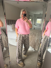 Load image into Gallery viewer, The Eve animal print joggers with pastel stripe
