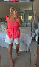 Load image into Gallery viewer, The Georgie shirred tie shoulder top
