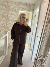 Load image into Gallery viewer, The luxe wide leg tracksuit with animal print detailing
