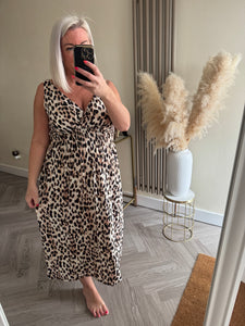 The slinky strappy dress in animal print