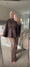 Load image into Gallery viewer, The Megan gold button faux side tie waist cape

