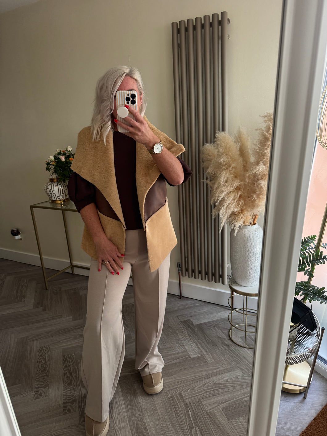 The Amelia faux suede faux fur  gillets