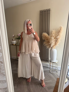 SALE The Bora Bora jersey lined silk frill top (no return on sale items)
