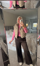 Load image into Gallery viewer, The Olivia reversible faux fur zip up gillet with pockets
