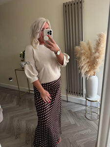 The diamanté detail puff sleeve jumper