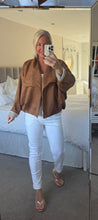 Load image into Gallery viewer, The faux suede boxy waterfall jacket
