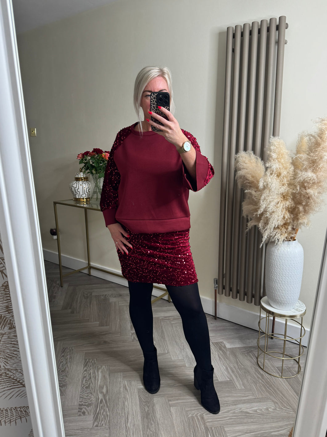 The Tiggy jersey sequin top