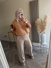 Load image into Gallery viewer, The v neck collared striped tank
