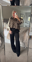 Load image into Gallery viewer, The zeta Otto lace detail animal print shirt
