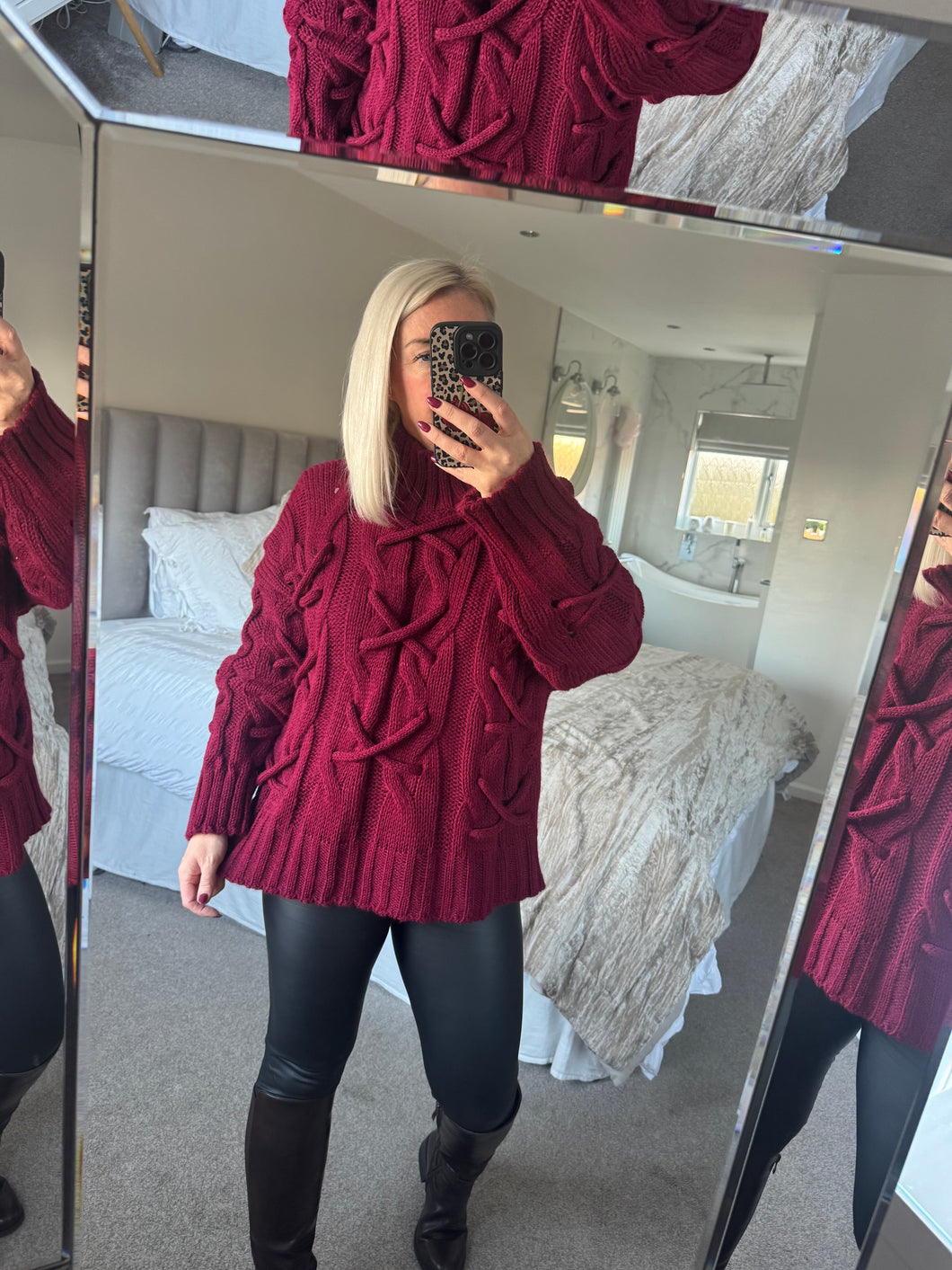 The Kriss cross cable knit jumper