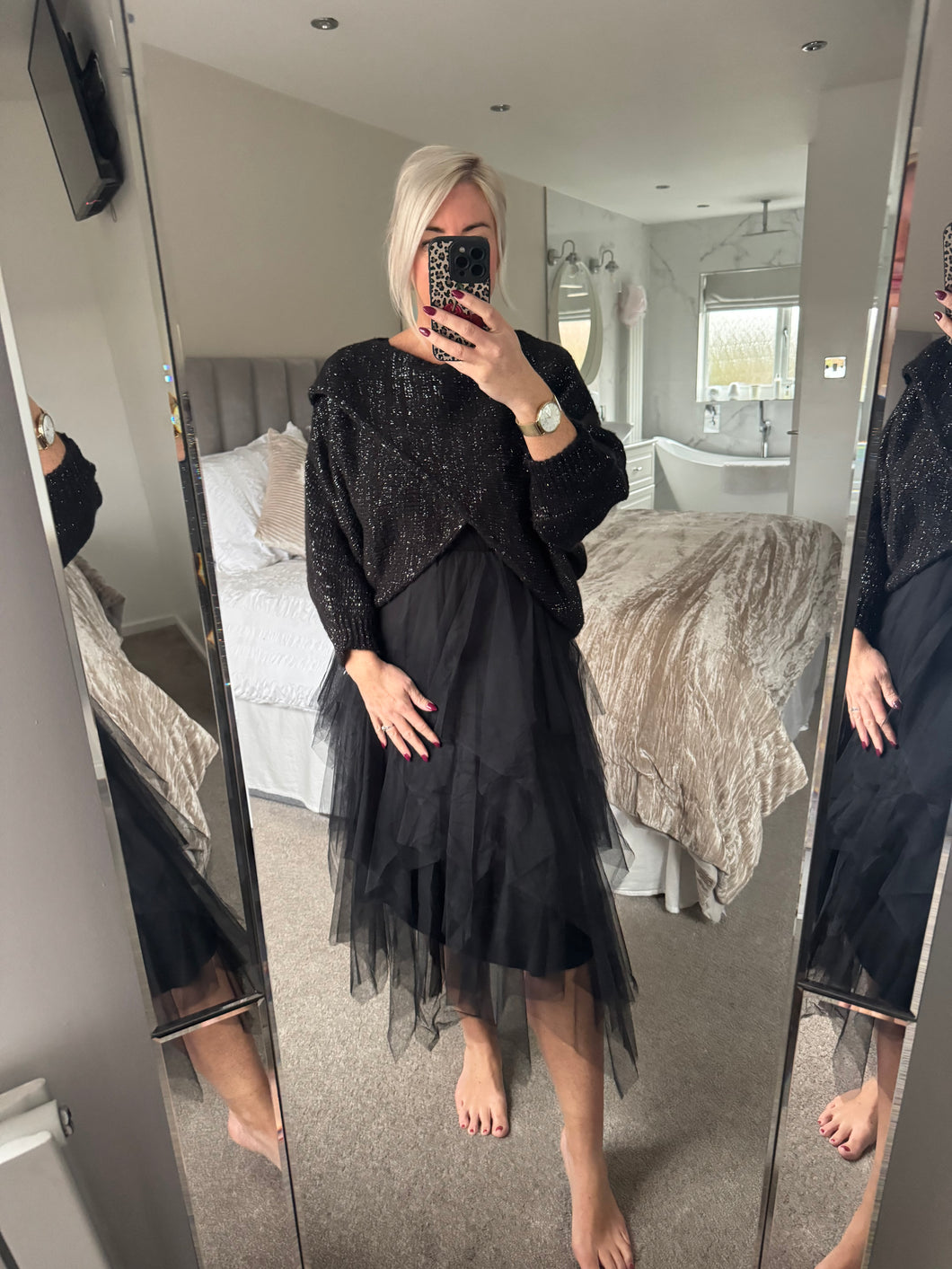 The shimmer wrap front jumper