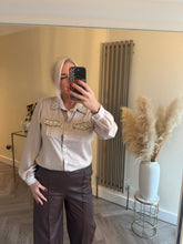 Load image into Gallery viewer, The Diamanté detail satin blouse
