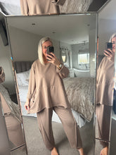 Load image into Gallery viewer, The Gabrielle luxe jersey dip hem exposed seam tracksuit
