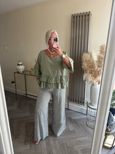 SALE The striped linen trousers with pockets (no return on sale items)