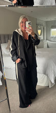Load image into Gallery viewer, The Sports luxe Blazer trouser suit with detatchable hood

