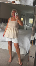 Load image into Gallery viewer, The Bora Bora crochet vest top with shirred back
