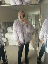 Load image into Gallery viewer, The lulu shaggy jacket in blue grey
