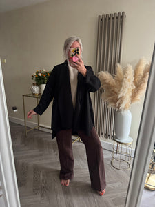 The faux suede waterfall jacket