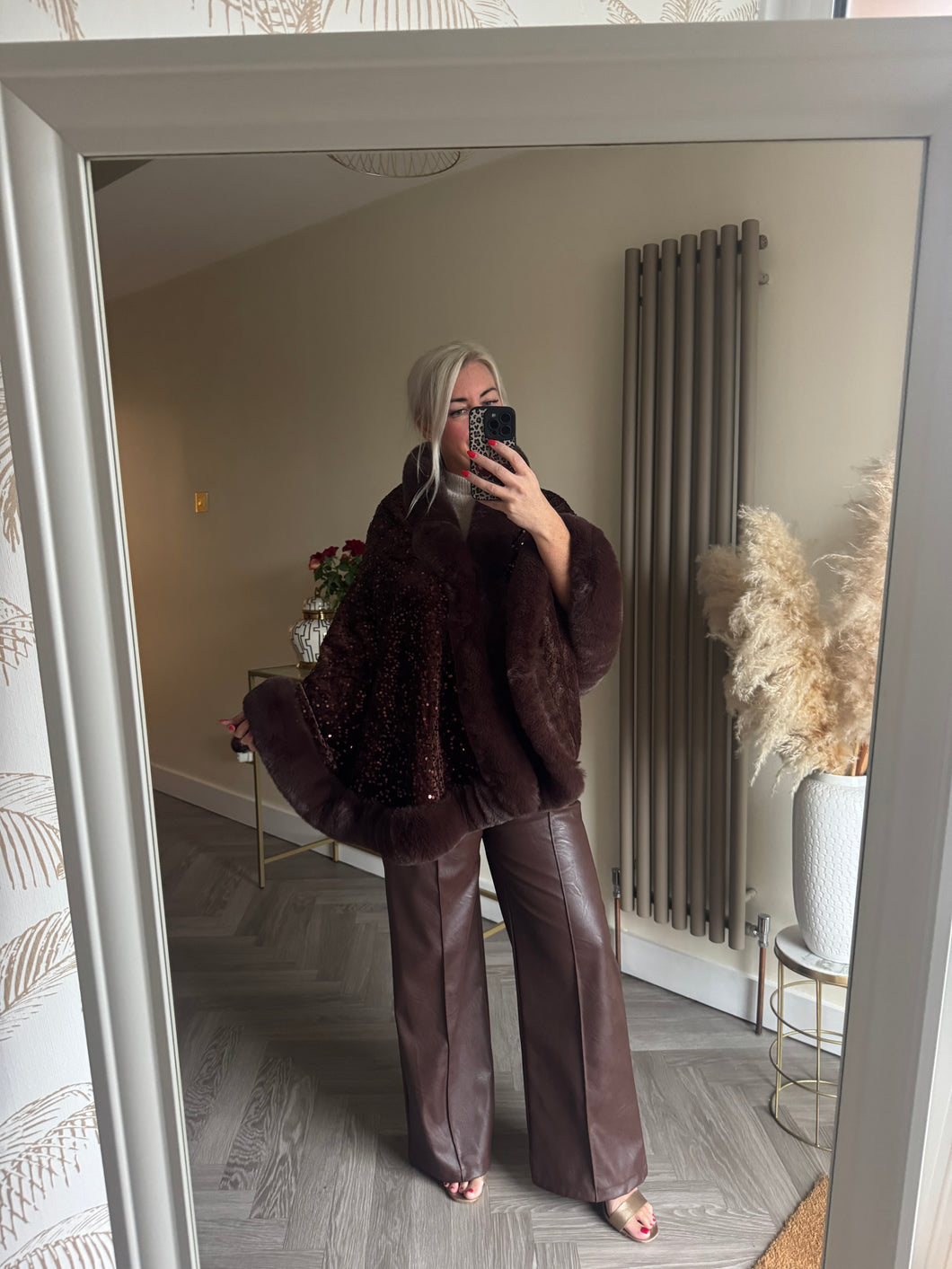 The Tiggy velour sequin cape
