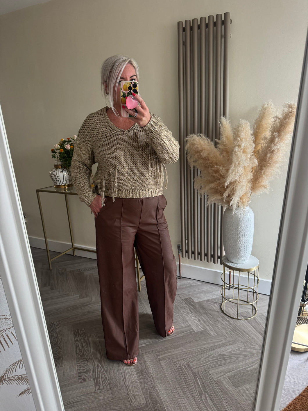 The saints tassel knit in gold