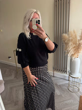 Load image into Gallery viewer, The diamanté detail puff sleeve jumper

