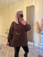 Load image into Gallery viewer, The sports luxe roll neck jumper with cable knit quilted button detailing
