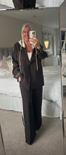 Load image into Gallery viewer, The Sports luxe Blazer trouser suit with detatchable hood
