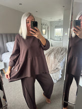 Load image into Gallery viewer, The Gabrielle luxe jersey dip hem exposed seam tracksuit
