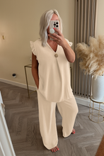 Load image into Gallery viewer, The saints button frill chiffon trouser suit
