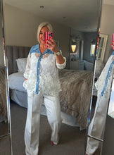 Load image into Gallery viewer, The Bora Boracrochet lace chambray panel shirt

