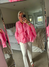 Load image into Gallery viewer, The Bora Bora polka dot frill cotton blouse
