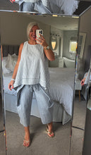 Load image into Gallery viewer, The Palma cotton linen mix trouser suit with tie front trouser
