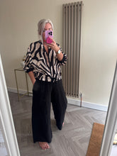 Load image into Gallery viewer, The animal stripe tie waist satin bomber jacket
