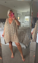 Load image into Gallery viewer, The Ibiza gold shimmer crochet kaftan
