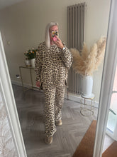 Load image into Gallery viewer, The Luxe sweat animal print exposed seam tracksuit
