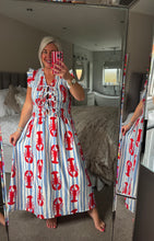 Load image into Gallery viewer, The tie front Amalfi lobster Dress
