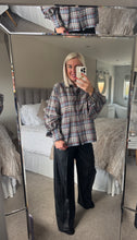 Load image into Gallery viewer, The zeta Otto embellished cotton mix checked shirt
