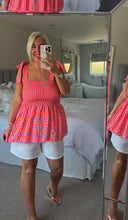 Load image into Gallery viewer, The Georgie shirred tie shoulder top
