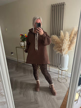 Load image into Gallery viewer, The fleece lined hoodie with animal print detail &amp; pockets

