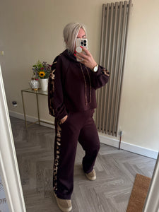 The Luxe animal stripe hoodie tracksuit with pockets