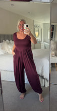 Load image into Gallery viewer, The saints ribbed t shirt jumpsuit with pockets
