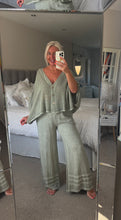Load image into Gallery viewer, The Waffle button through top/jacket Hopsack trouser suit
