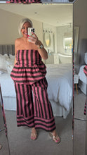 Load image into Gallery viewer, The palma striped boobtube trouser suit with pockets

