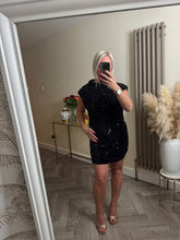 Load image into Gallery viewer, The Tiggy velour sequin rouched dress
